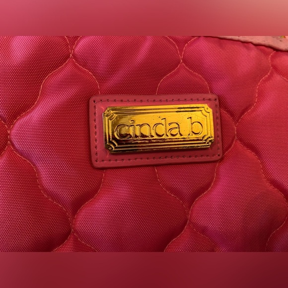 Cinda B Essential Tote Quilted Calypso Pink Shoulder Bag Purse Snap Bright - Picture 9 of 9
